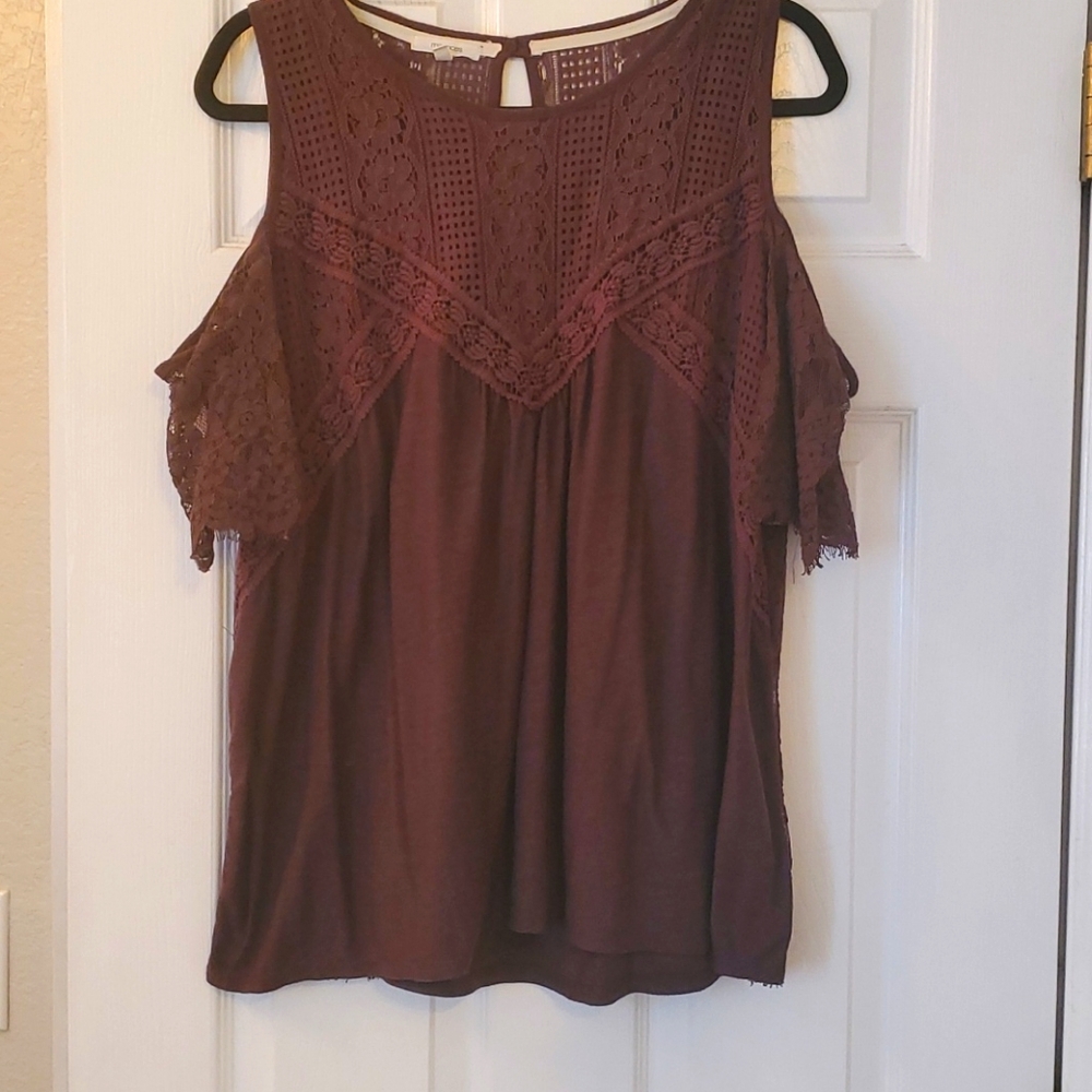 Lace and Crochet Cold Shoulder Top